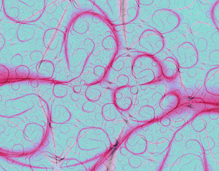 Fractal rendition of red curls resembling hair locks