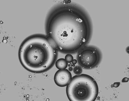 Fractal rendition of multiple bubbles in waterの写真素材