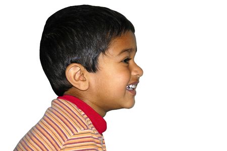 Happy Indian kid isolated on white back ground