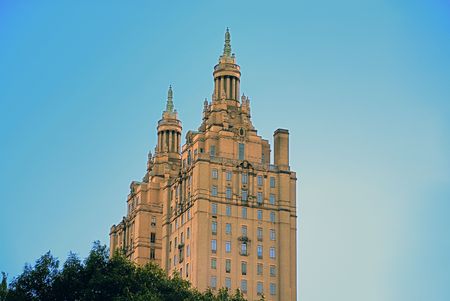 Tall buildings in New york on a bright sunny dayの写真素材