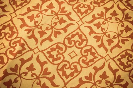 Patterns present on a beautiful woollen carpetの写真素材