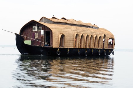 A Luxury Houseboat in backwater of Keralaの写真素材