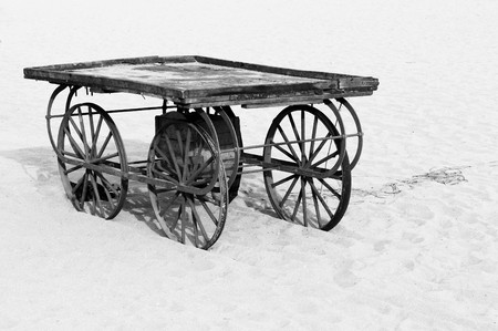 A deserted cart at a local beachの写真素材