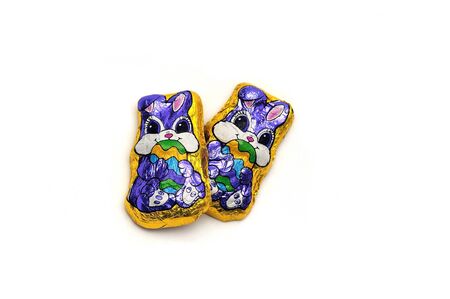 multiple candies isolated on white for Easterの写真素材