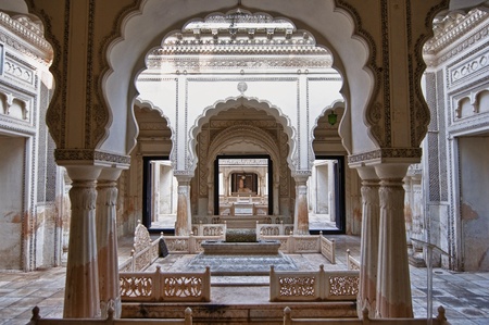 Intricate muslim architecture at the paigah tombs in hyderabad, Indiaのeditorial素材