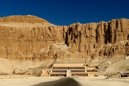Awesome Temple of Queen Hatshepsut (1508-1458 BC), between the Valley of Kings and the Valley of Queens, in Luxor (Ancient Thebes), Egypt.のeditorial素材