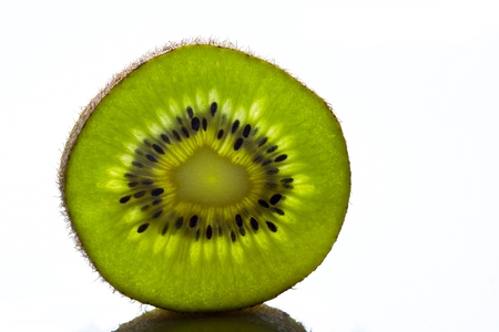Kiwi fruit isolated on a white backgroundの写真素材