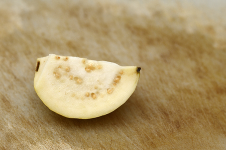 Farm fresh guava cut ready for consumptionの写真素材