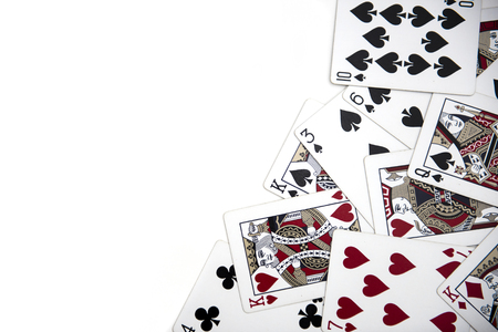a collection of playing cards backgroundの写真素材