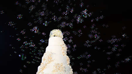 Wedding ceremony and wedding cakeの写真素材