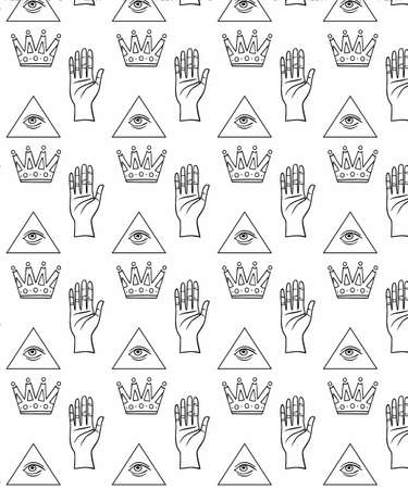 crown hand triangle patternのイラスト素材