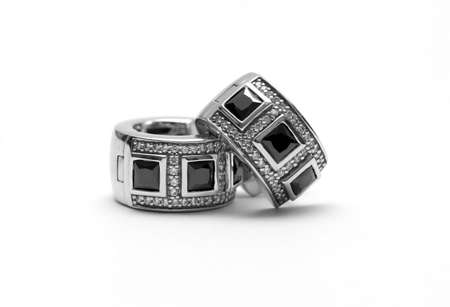 silver ear-ringsの写真素材