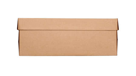 closed cardboard box isolated on white