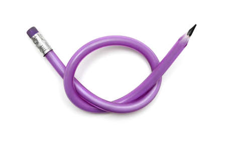 Rubber pencil tied in knotの写真素材
