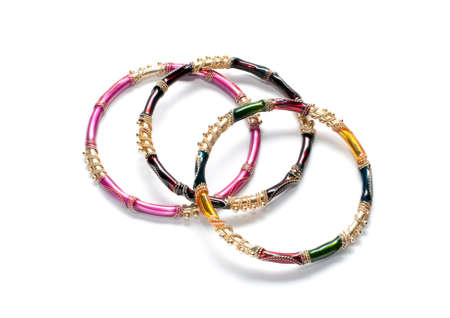 Expensive beautiful bracelet on the white isolated backgroundの写真素材