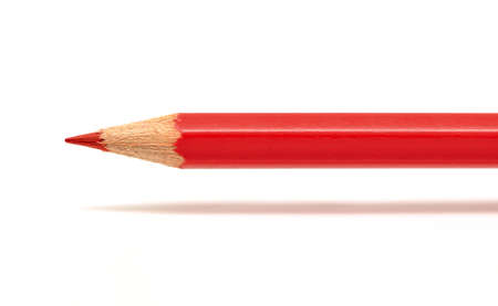Red pencil isolated on white backgroundの写真素材