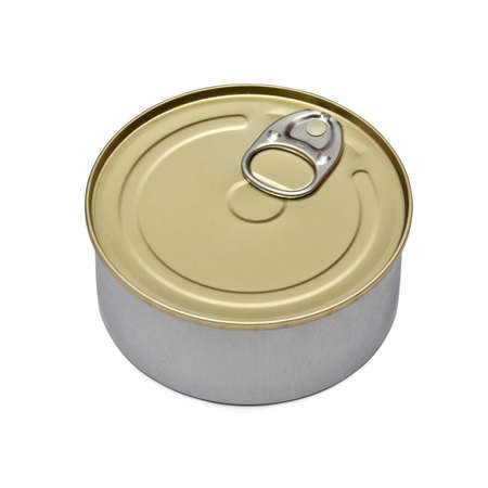 Single metal can isolated on white background