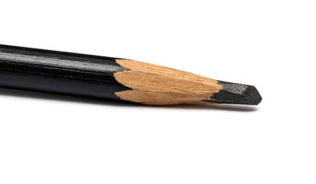 Black Coloring Pencil Closeup Isolated On White Backgroundの写真素材