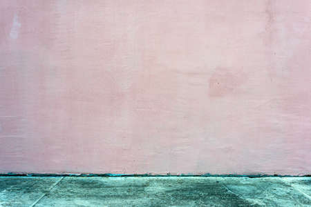 Vintage interior of stone wall and green cement floorの写真素材