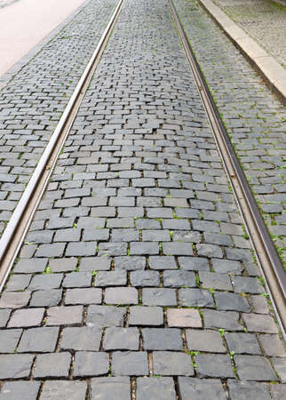 Fragment of a cobbled road useful as texture or backgroundの写真素材