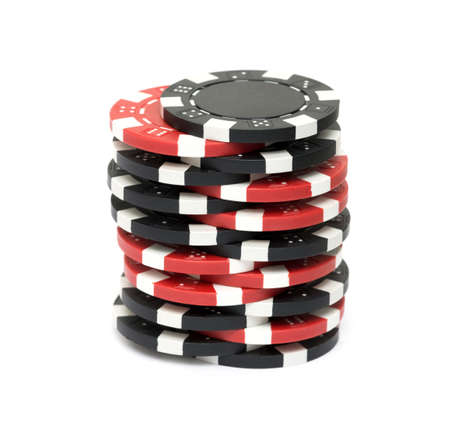 The casino chips isolated on white backgroundの写真素材