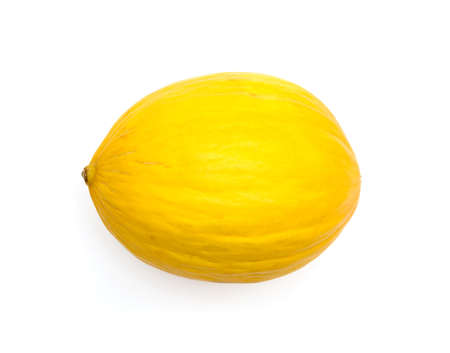 yellow melon isolated on white backgroundの写真素材