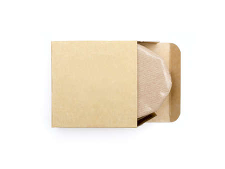 kraft packing on a white backgroundの写真素材