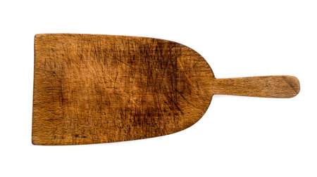 old cutting board on a white backgroundの写真素材