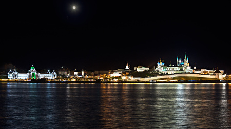 Night Kazan city, Tatarstan, Russiaの写真素材