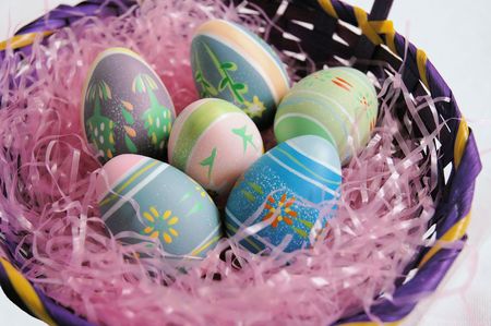Easter eggs in a basket