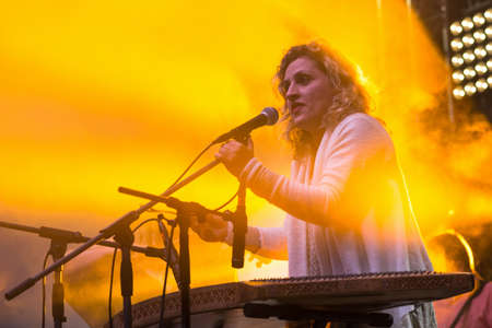 Kazimierz Dolny, Poland - July 8, 2016: Kapela Ze Wsi Warszawa concert during summer music and lifestyle festival Kazimiernikejszynのeditorial素材