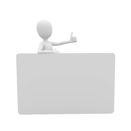 3d man with blank credit cardの写真素材