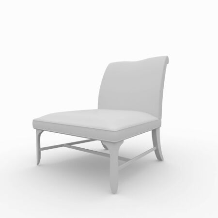 3d furniture detailed chair isolated on whiteの写真素材