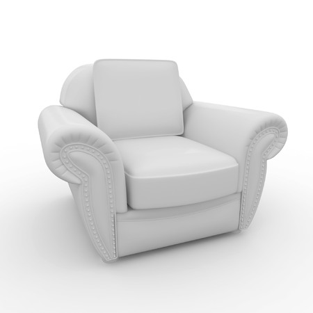3d furniture detailed chair isolated on whiteの写真素材