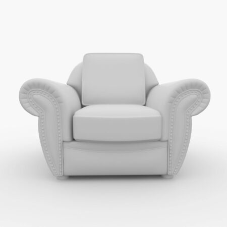 3d furniture detailed chair isolated on whiteの写真素材