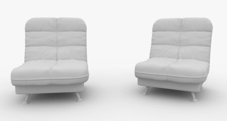 3d furniture detailed chair isolated on whiteの写真素材
