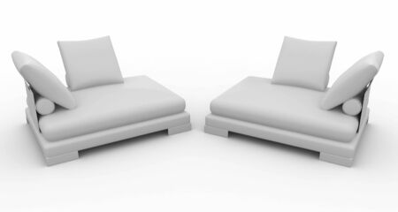 3d furniture detailed chair isolated on whiteの写真素材