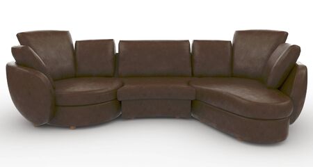 3d furniture detailed sofa isolated on whiteの写真素材