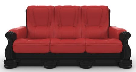 3d furniture detailed sofa isolated on whiteの写真素材