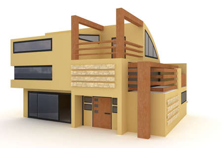 3d house isolated on white rendered generic