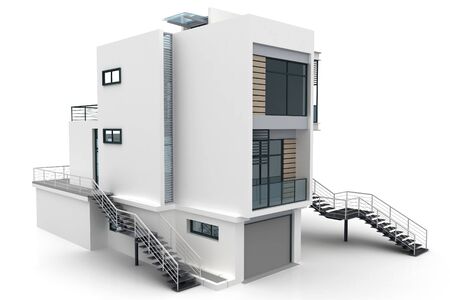 3d house isolated on white rendered genericの写真素材