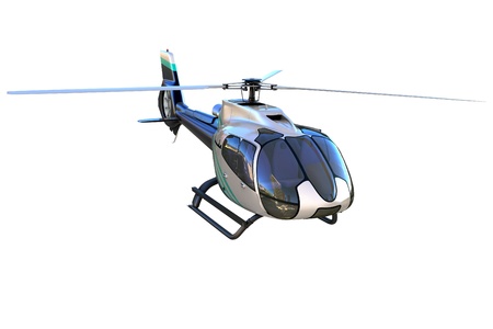 3d detailed helicopter isolated on whiteの写真素材