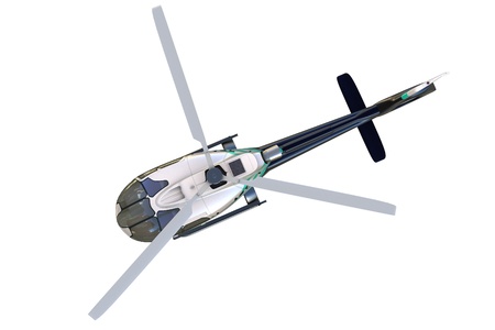 3d detailed helicopter isolated on whiteの写真素材