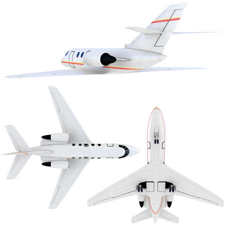 3d plane collection isolated on white backgroundの写真素材