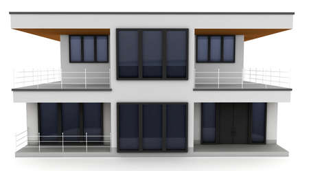 3d house isolated on white rendered generic
