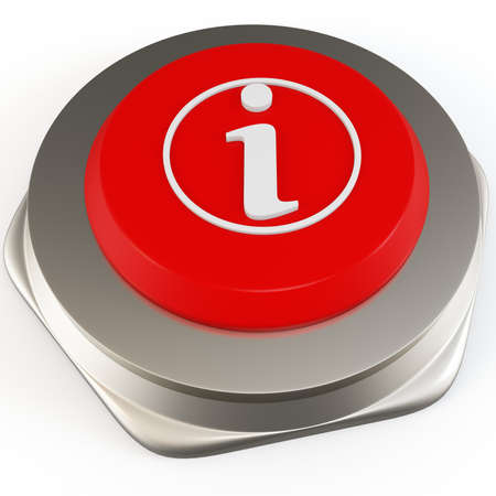 3d red button information on white backgroundの写真素材