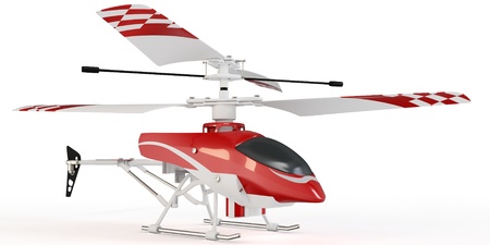 3d radio controlled helicopter model on white backgroundの写真素材