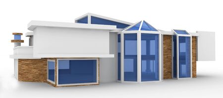 3d house generic rendered  on white  background