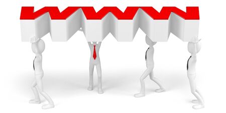 3d man businessman carrying www sign on white backgroundの写真素材