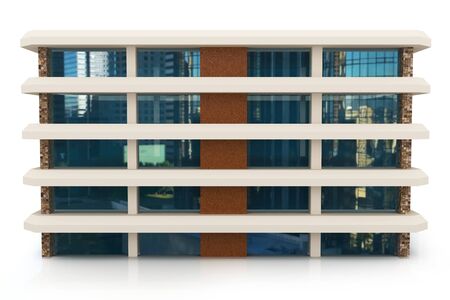 3d building generic rendered  on white  backgroundの写真素材